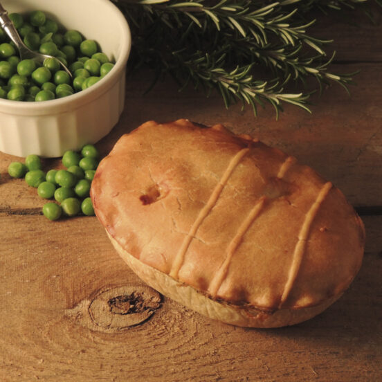 Chunk Sheep Pie with Redcurrant, Peas and Mint.